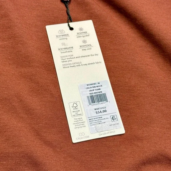 New CALIA by Carrie Underwood Women's Ribbed Crop Mock Neck Tank Medium - Picture 8 of 8